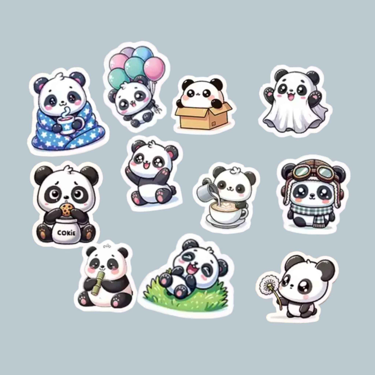 Pookie the Panda Sticker Set
